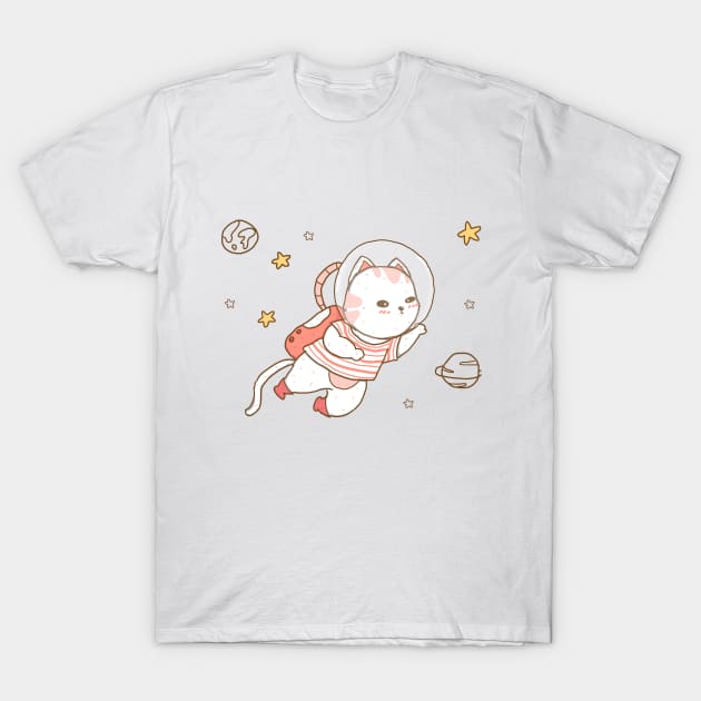 Catronuat cat astronuat fly in space T-Shirt by Janatshie